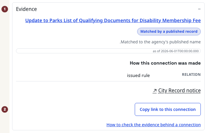 النص الإنجليزي: Expanded أدلة الارتباط with match basis, source and copy-link control.