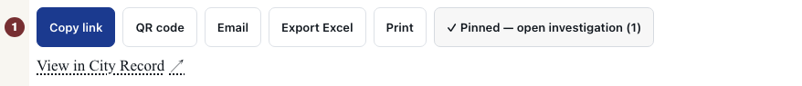 Pinned confirmation link in the same record action row.