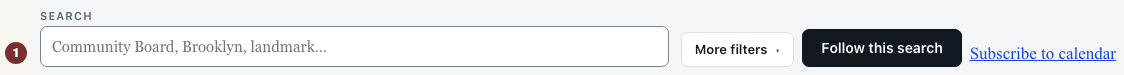 Meetings list toolbar, including the Subscribe to calendar control.